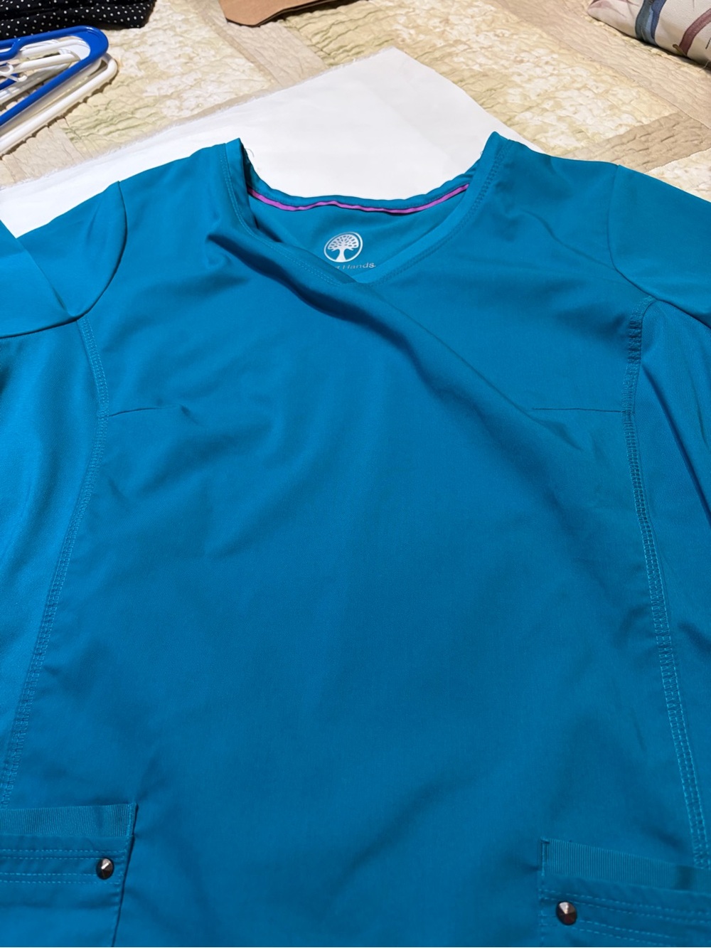 healing hands Teal Scrub Set - Rich Teal Hue - Picture 3 of 5